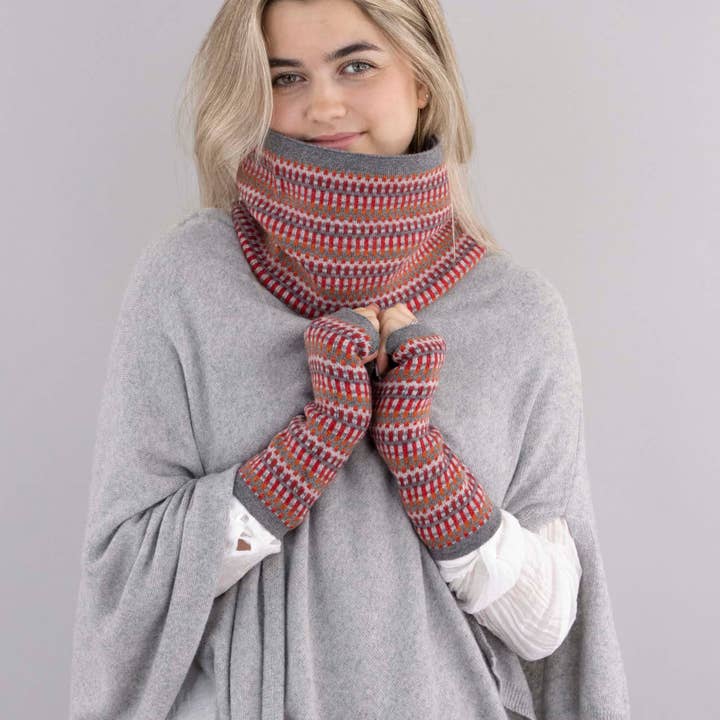 Cadenza Italy Ltd – Großhandel Schal – Damen – Kaschmir-Mischung Geo Schlauchschal14