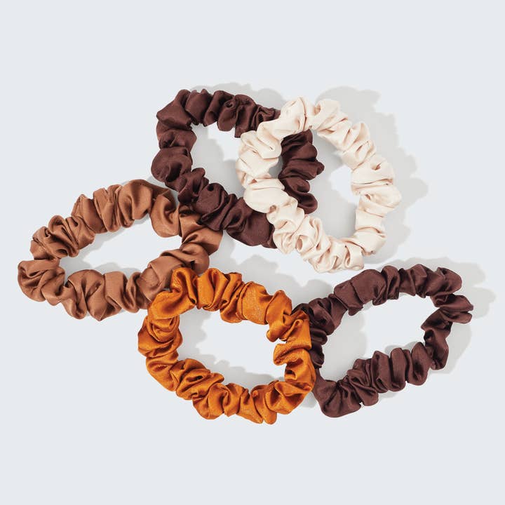 KITSCH - Wholesale Scrunchie - Women's - Satin Petite Scrunchies 5pc Set- Sedona3