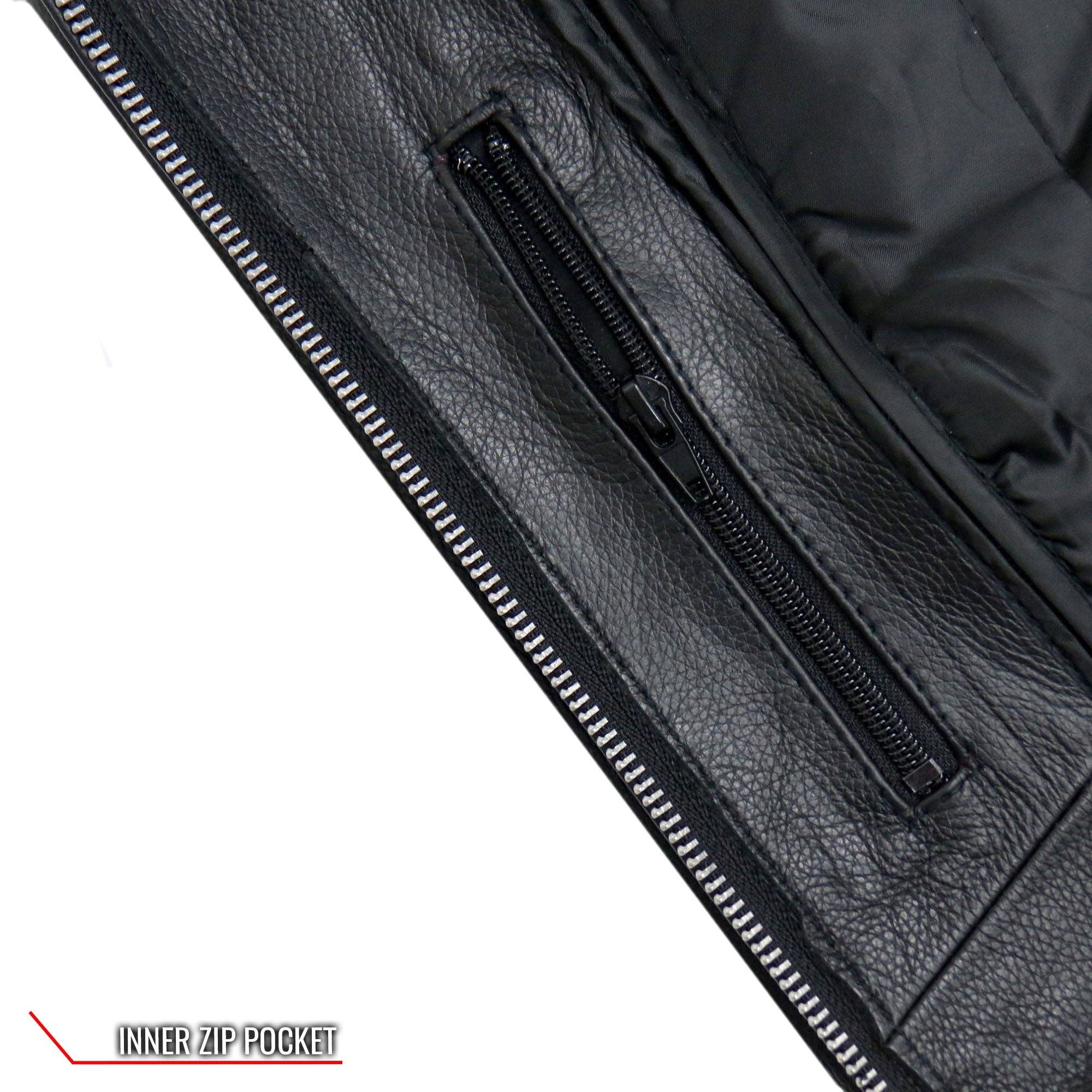 NEGRO Chaqueta motera de piel Hot Leathers JKL1025, estilo moto, mangas con cordones, para mujer de venta al por mayor en Faire13