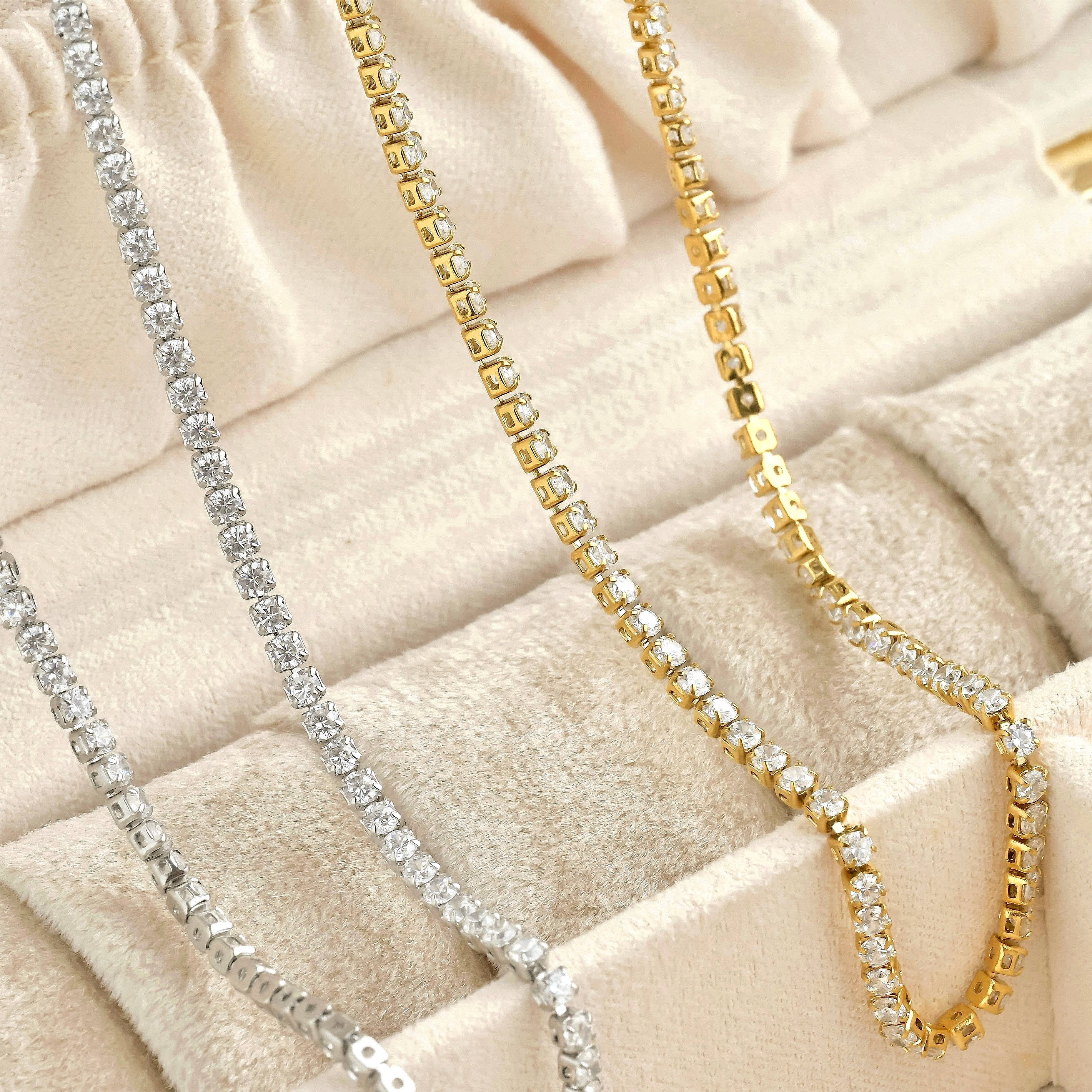 Blueyejewelry - Wholesale Link & Chain Necklace - Tennis Chain Necklace - Waterproof 18k Gold Diamond Choker4