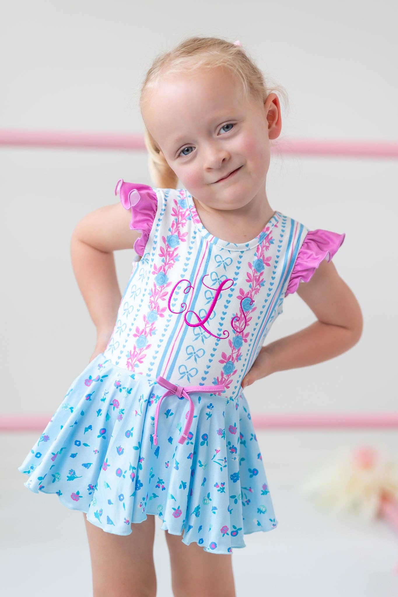 Cheeky Plum - Venta al por mayor Leotardos - Niños - Farrah Leotard - Rosé Ribbon Luxe20