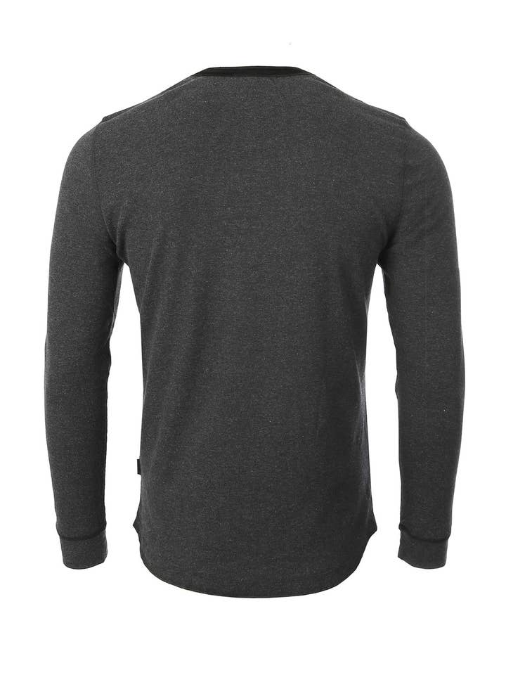 ZIMEGO - Wholesale T-Shirt - Men's - Men's Casual Basic Long Sleeve Thermal Henley Shirt -On Sale3