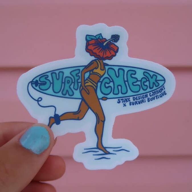 SURF CHECK STICKER for wholesale by Stoke Design Company