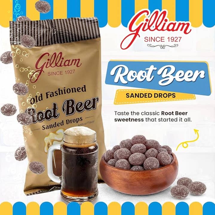 Quality Candy Company - Wholesale Hard Candy - Gilliam Root Beer Drops 12ct 1