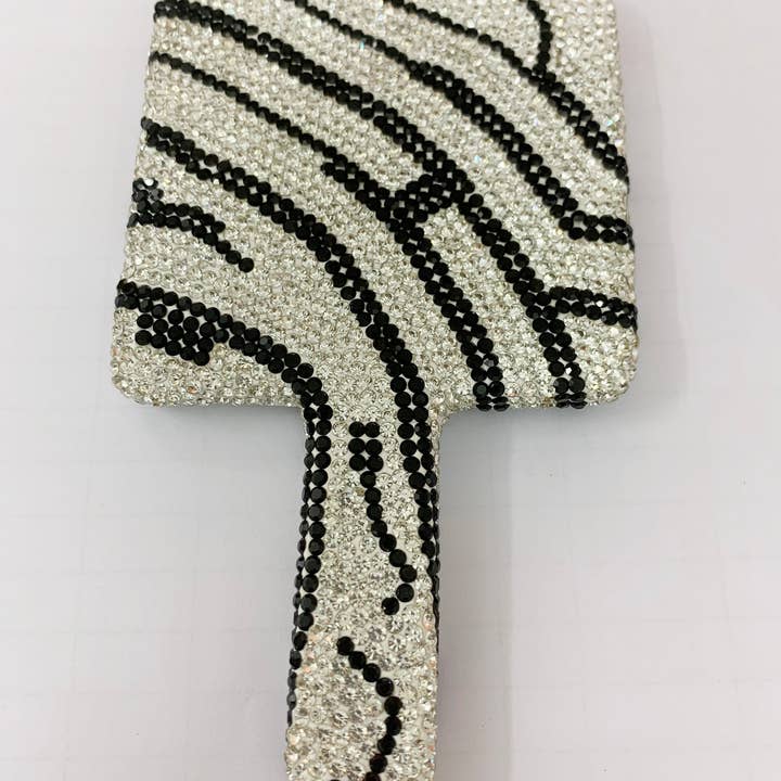 Ole - Wholesale Compact mirror - Square Ceramic Rhinestone Hand Mirror M043011