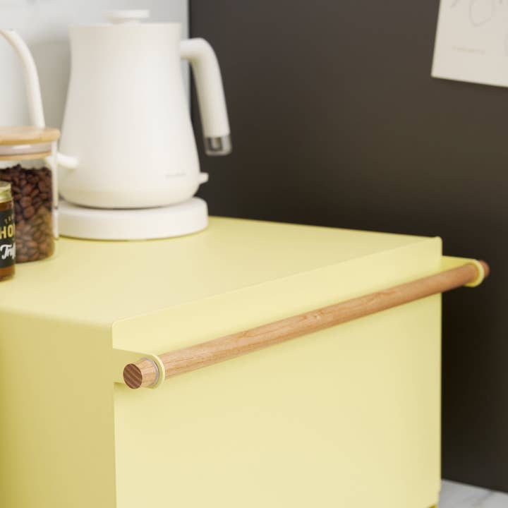Yamazaki Home - Wholesale Bread Box - Bread Box - Steel + Wood - Yellow Pear