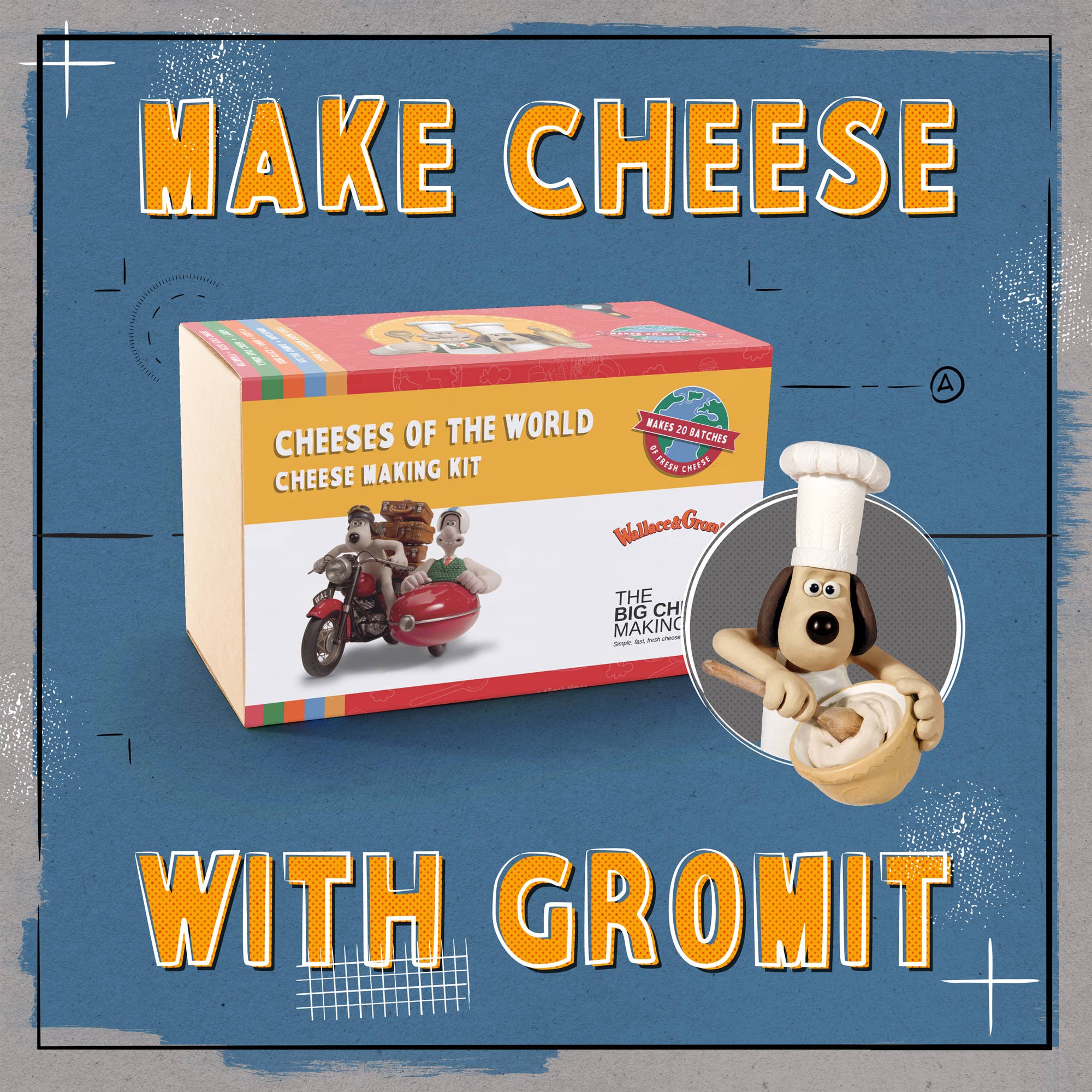 The Big Cheese Making Kit - Wholesale DIY Food Kit - Wallace & Gromit 'Cheeses of the World' Cheese Making Kit2