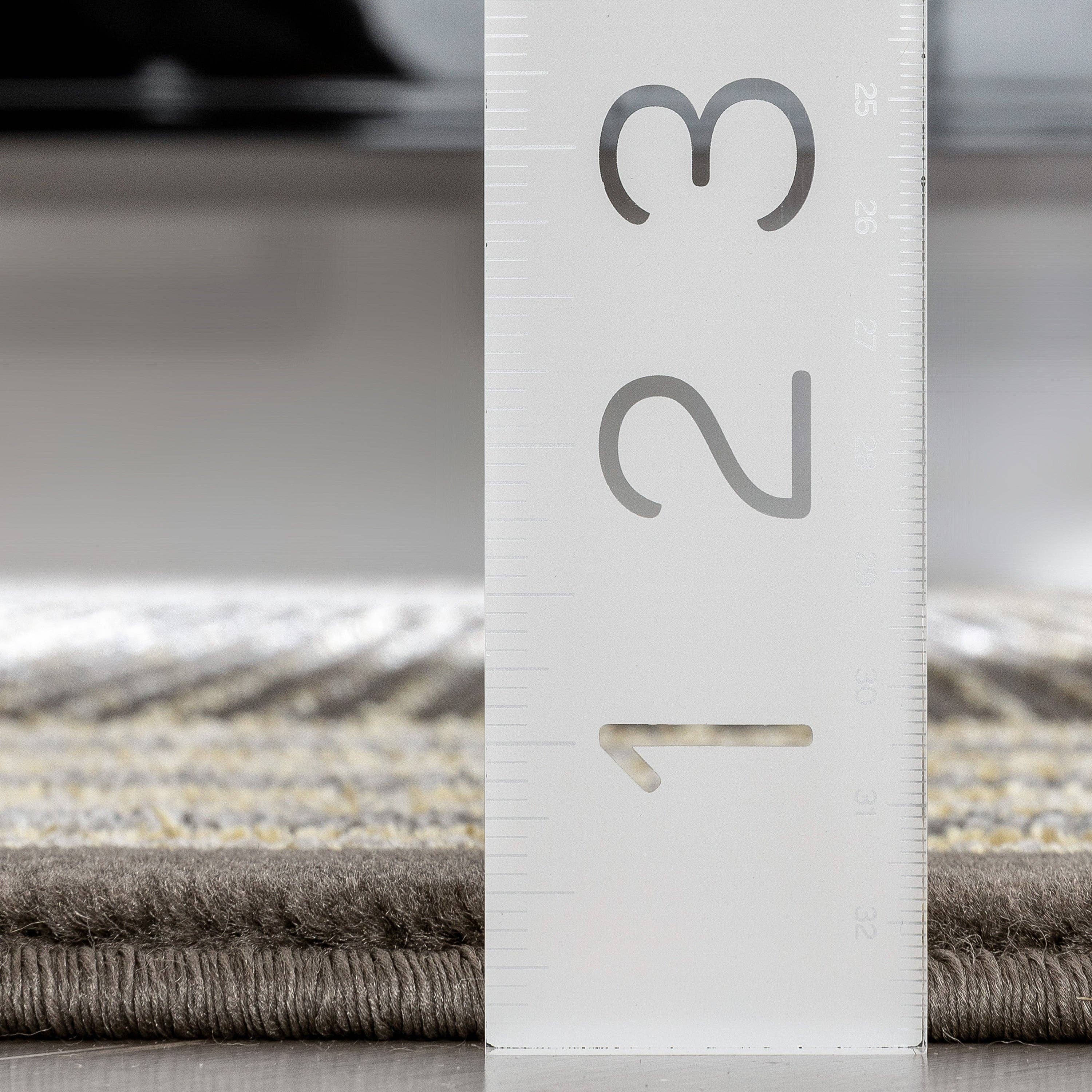 Well Woven - Wholesale Runner Rug - Custom Size Runner Waylon Retro Border Solid & Striped Grey8