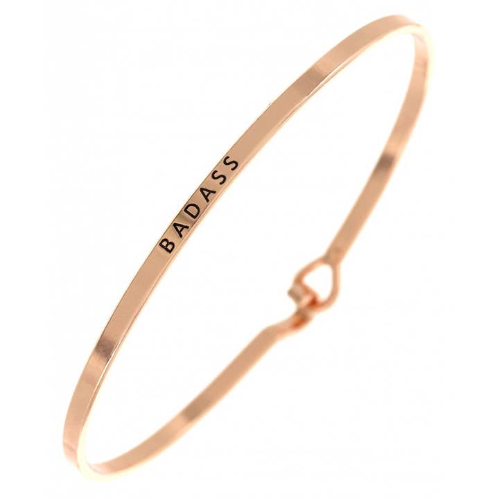 0011 PREMIERE - Wholesale Bangle Bracelet - FR2676 BADASS_3mm Inspired Message Brass Bangle2