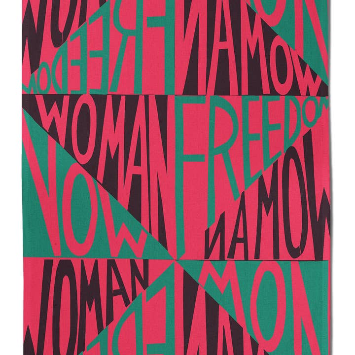 Woman Freedom Now Tea Towel x Faith Ringgold for wholesale by Third Drawer Down USA