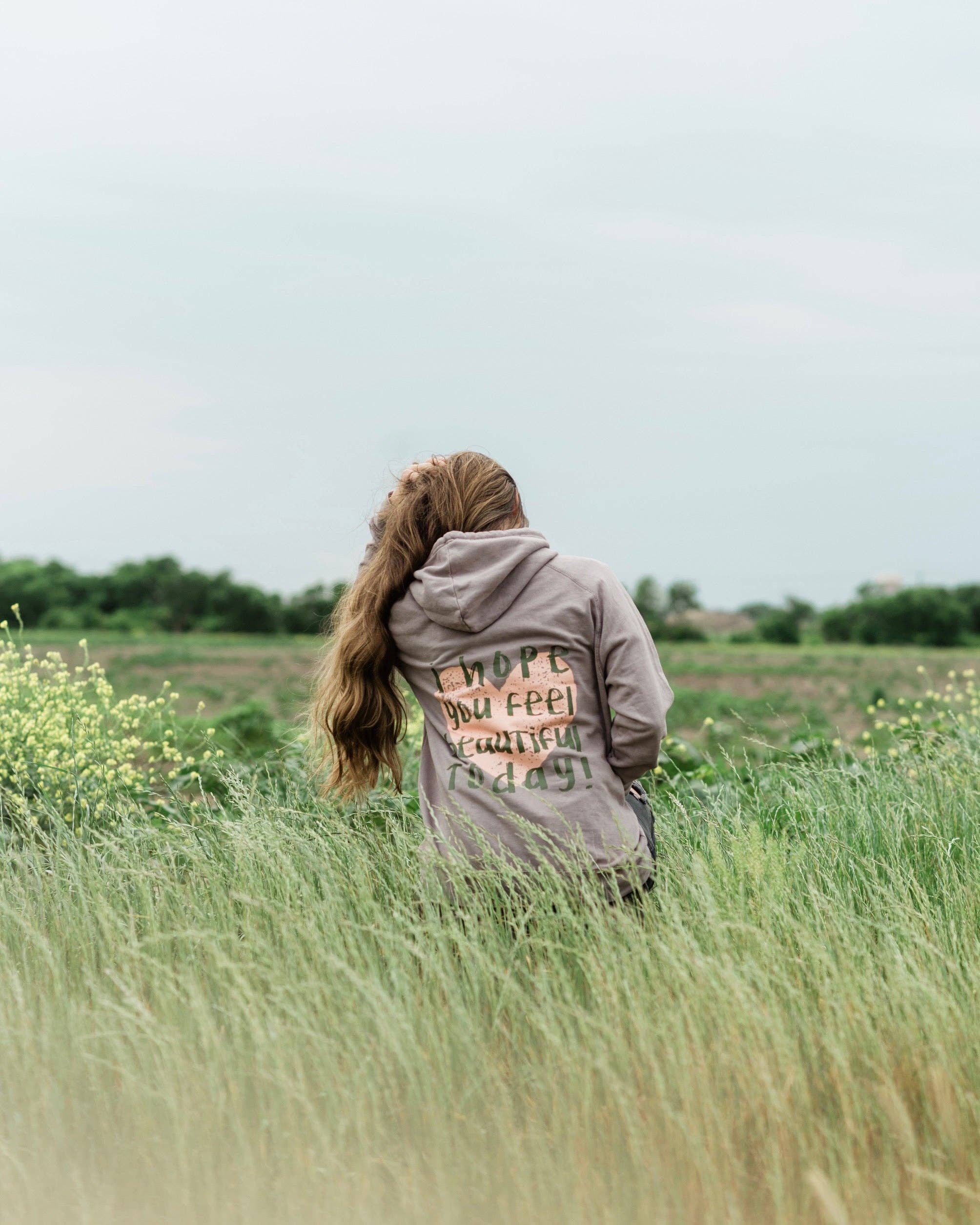Rad Vibes Only - Venta al por mayor Sudadera con capucha - Mujer - Sudadera con capucha con texto en inglés «I Hope You Feel Beautiful Today», diseño moderno1