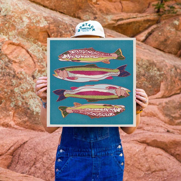 Caroline Clark - Wholesale Art Print - Trout Fish Art Print2