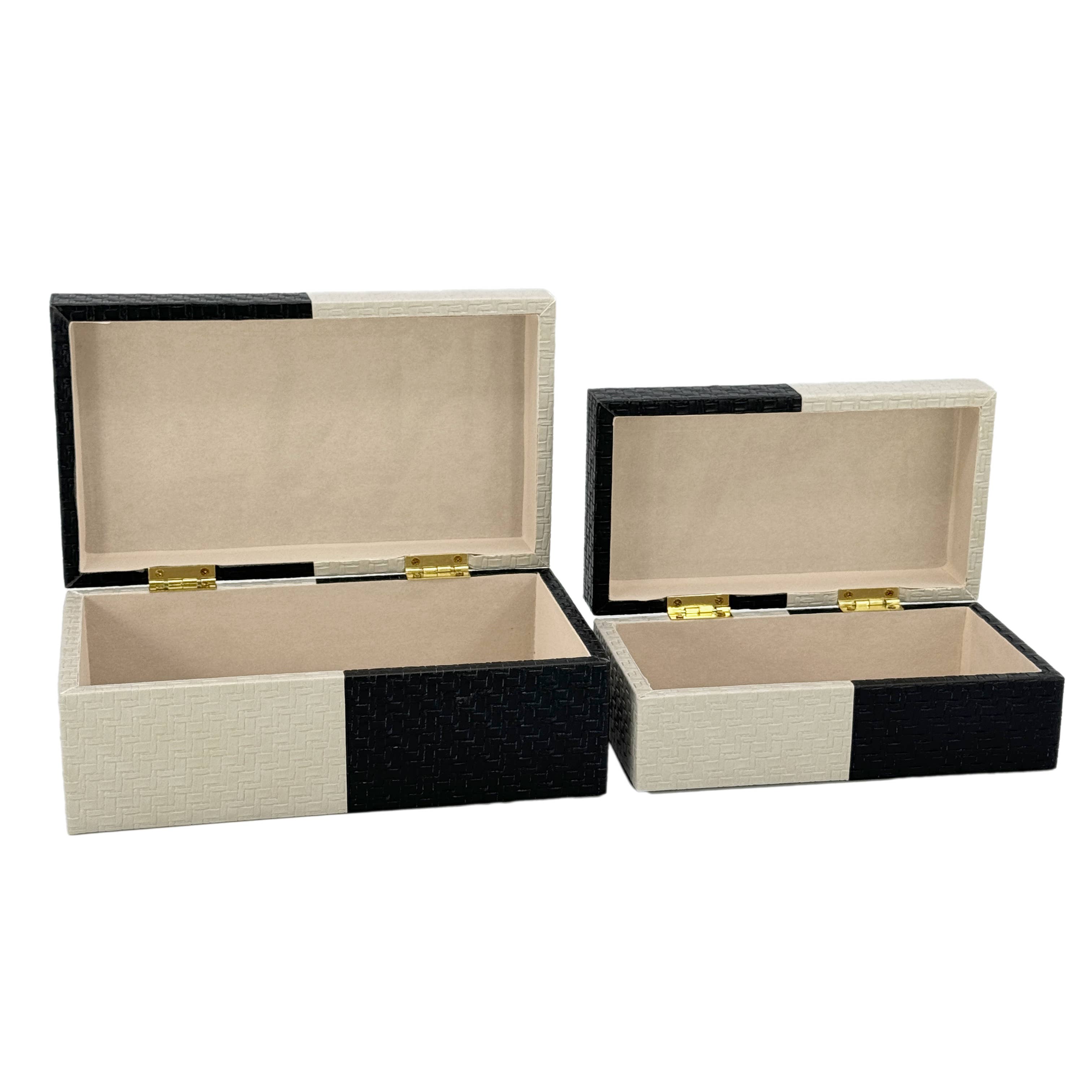 Galt International Company - Vente Boîtes décoratives - Coffret décoratif bicolore en cuir végétalien18