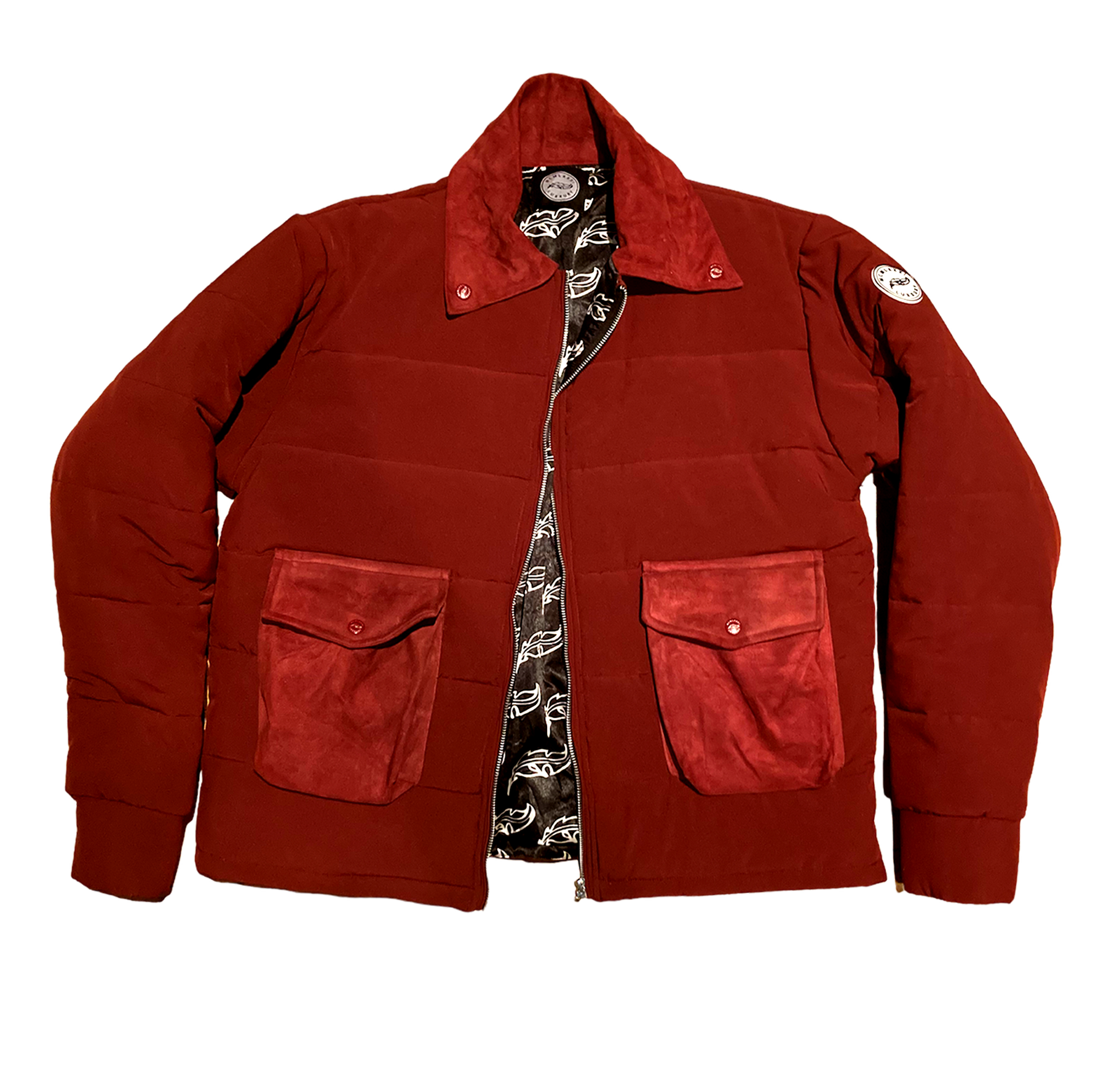 Luxxury with Love - Vendita all'ingrosso Piumino - Uomo - Piumino da uomo in pelle scamosciata Cranberry Vodka0