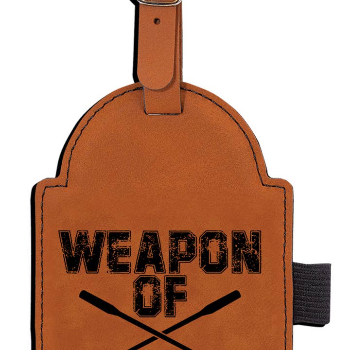 Golf Bag Tags - "Weapon of Grass Destruction" Engraving for wholesale by Traci's Fun Creations