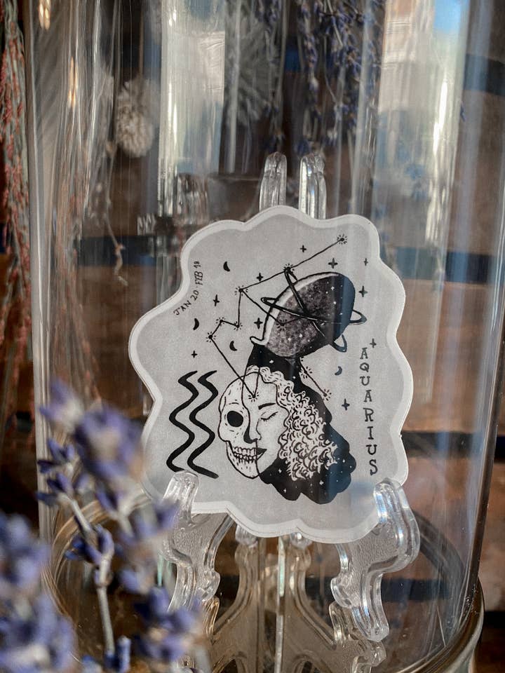 Waterman Astrologie Schedel Sticker voor wholesale door The Wednesday Co