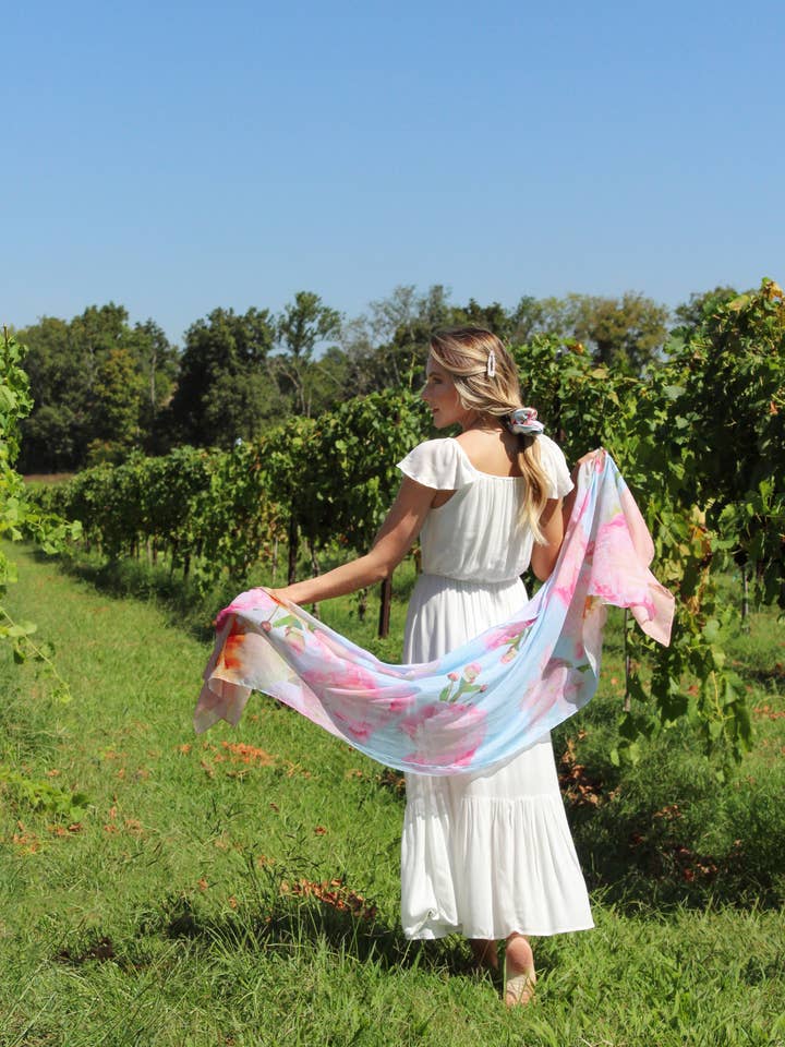 Peony Splendor Wrap Scarf for wholesale by BANDED