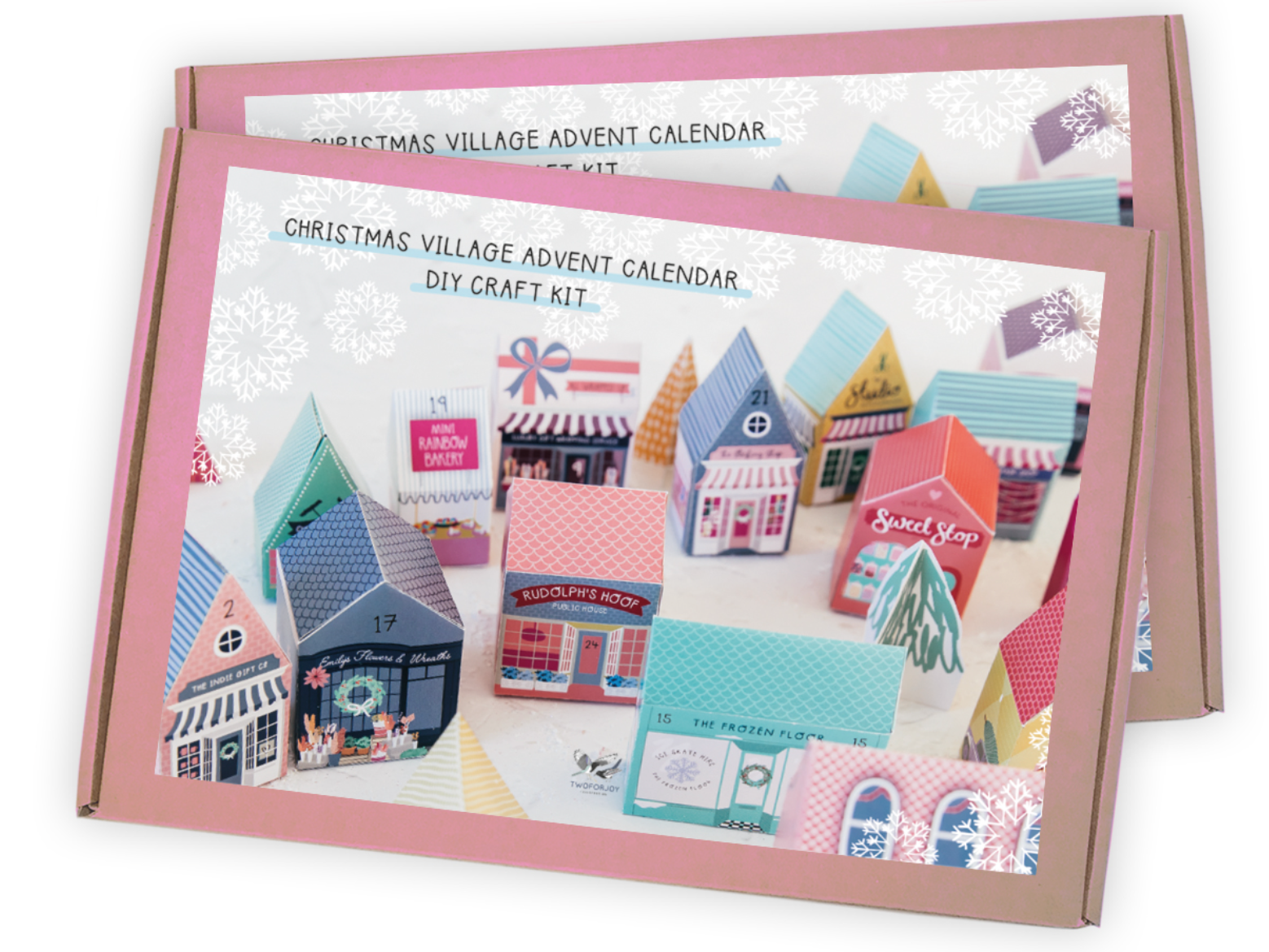 Two For Joy Illustration - Wholesale DIY Craft Kit - Merry and Bright Village Advent Calender DIY Crafty Project6