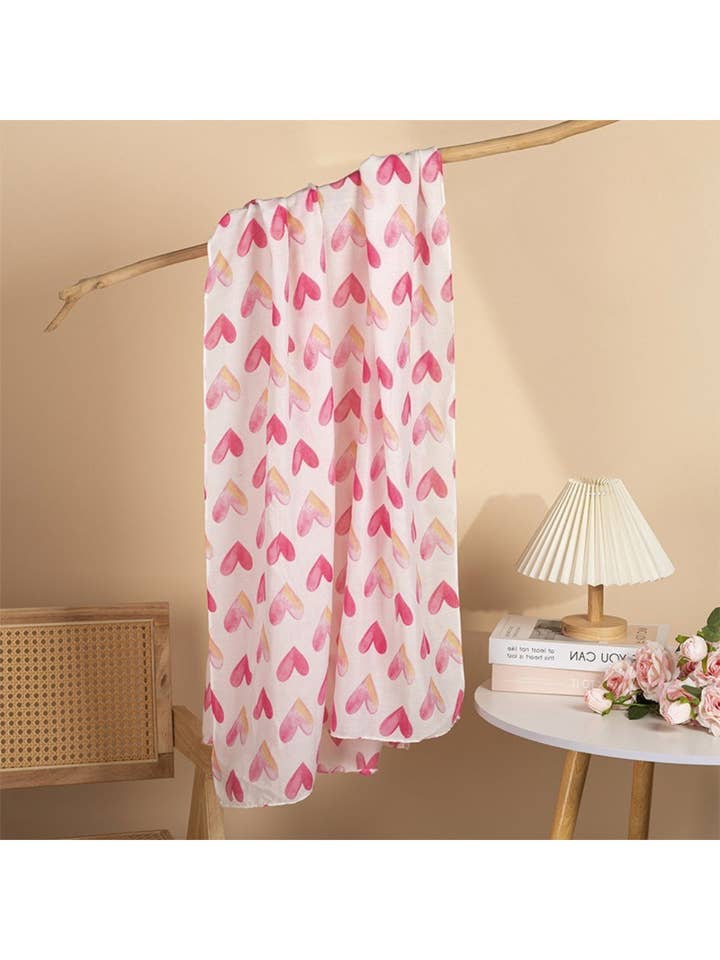 Scarvii - Akvarel Hjerte Print Tørklæde for engroshandel hos Funkyrel® Atzbranding Limited