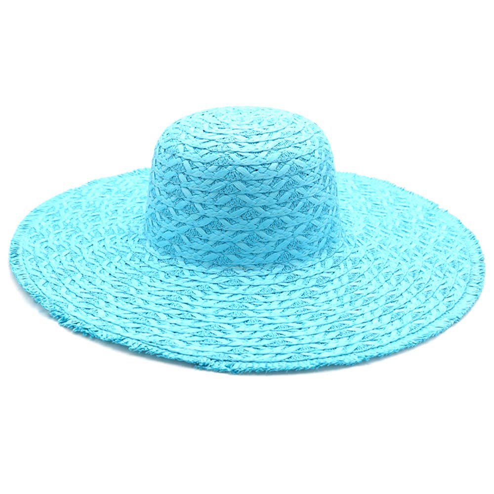 Sensibling Corp. - Wholesale Straw Hat - Women's - Trim Detailed Solid Straw Sun Hat
23