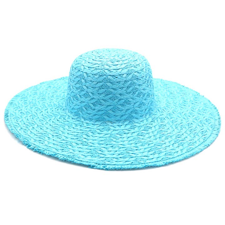 Sensibling Corp. - Wholesale Straw Hat - Women's - Trim Detailed Solid Straw Sun Hat
23