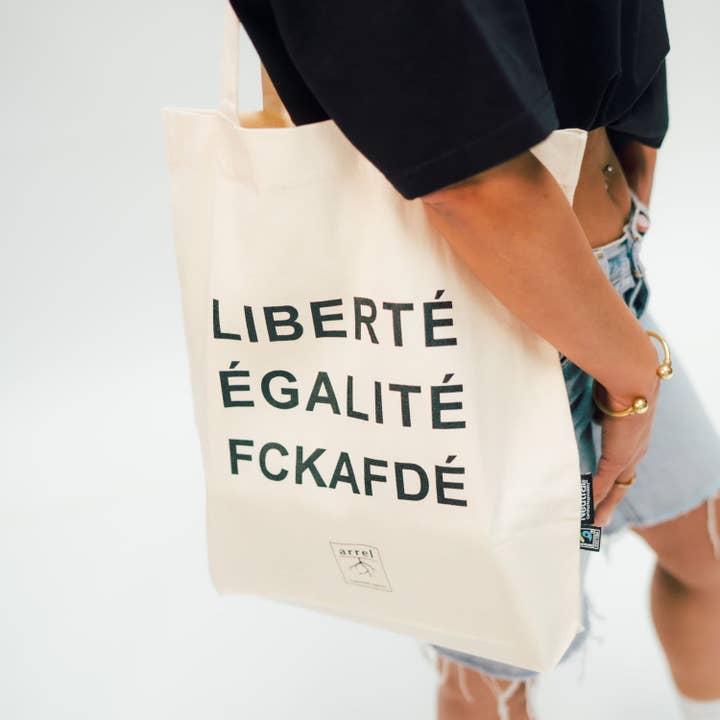 FCKAFDÉ Premium Tote Bag - Nature & Black for wholesale by arrel - responsible apparel