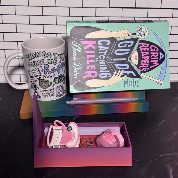 Book Stand Cradel, Bedside Kindle or Tablet Holder with Pen Holder & Storage Drawer, Cozy Desk or Bedside Organizer, Reading Organizer for wholesale by Treasured Tropes Paper Co