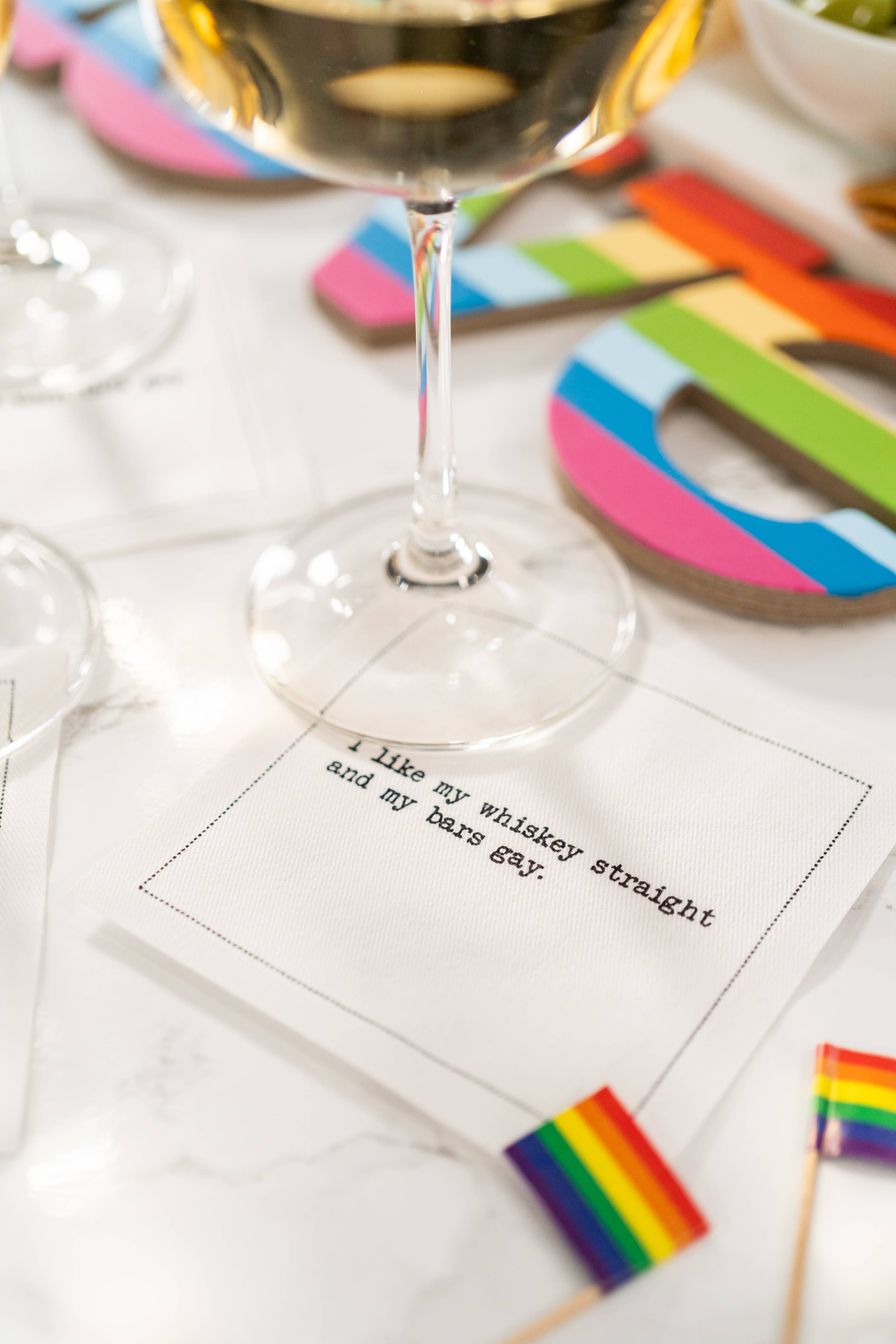 Five Star Napkins Inc. - Vendita all'ingrosso Tovagliolo monouso - Pride Quotes- Tovaglioli da cocktail in cotone bianco x 503