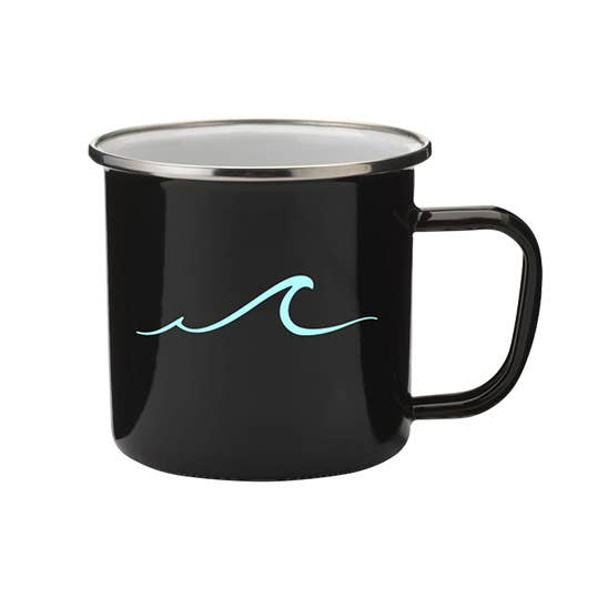ONELOVE - Wholesale Coffee Mug - Wave Enamel Mug Black0