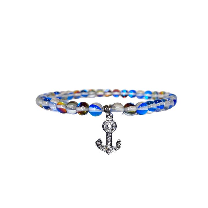 Love, Lisa - Wholesale Charm/Dangle Bracelet - Marsha Glowing Blue Anchor Ankle Bracelet
