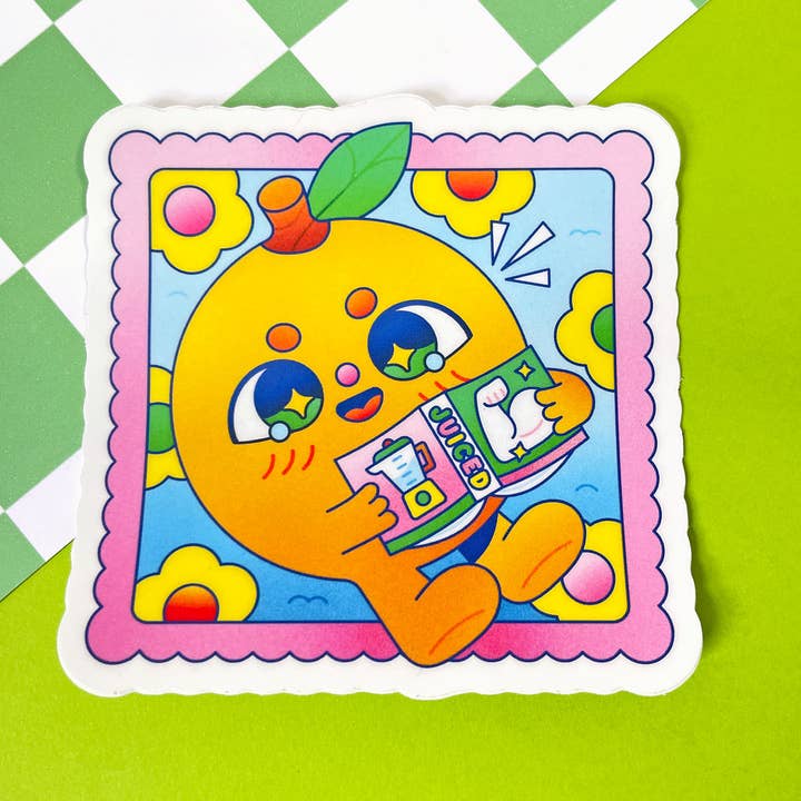 Kidnichols - Wholesale Sticker - Orange Juiced Matte Vinyl Sticker | Working Out | Foodie1