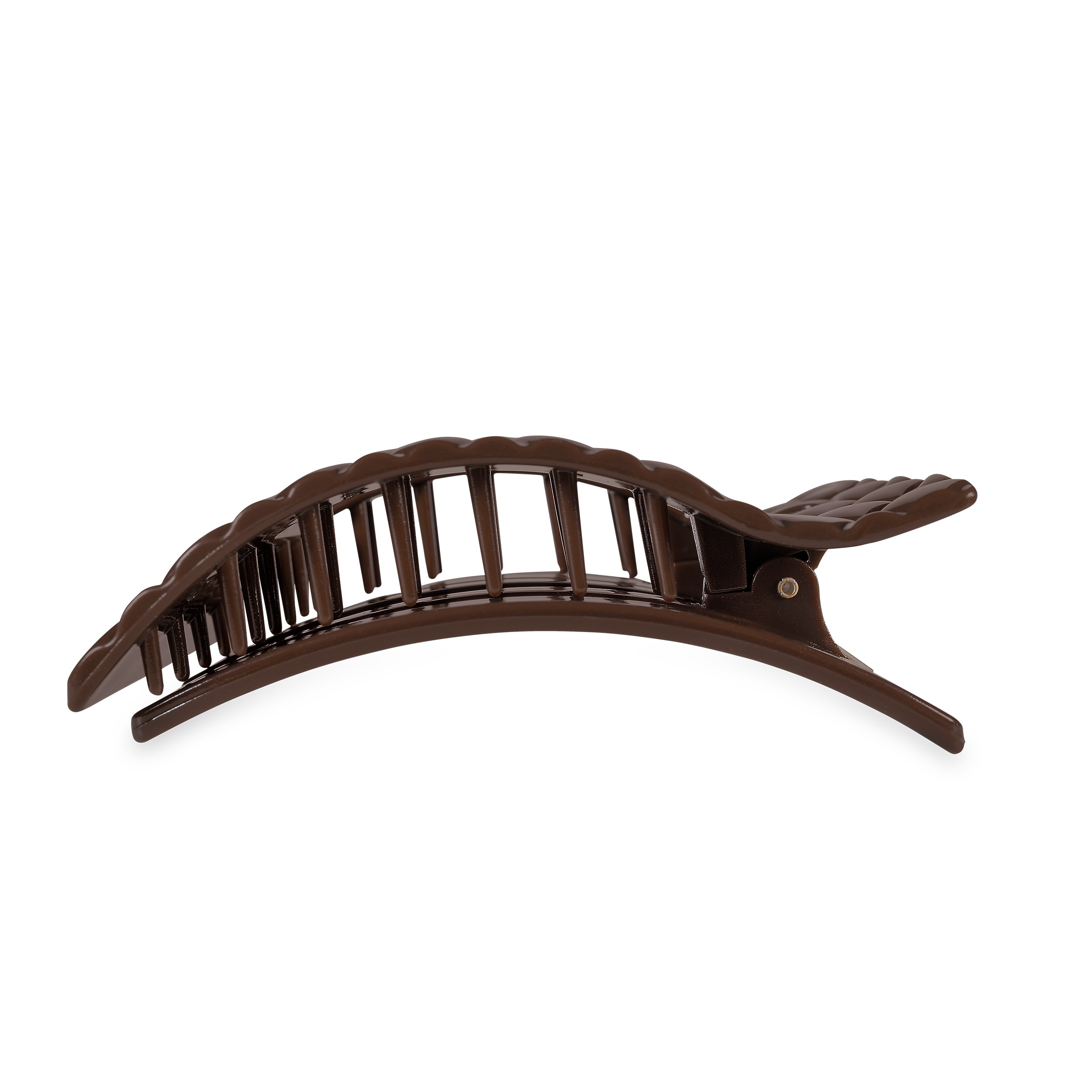 TELETIES - Wholesale Hair Clip - Women's - Flat Rectangle Hair Clip | Large | Truly Taupe Quilted2