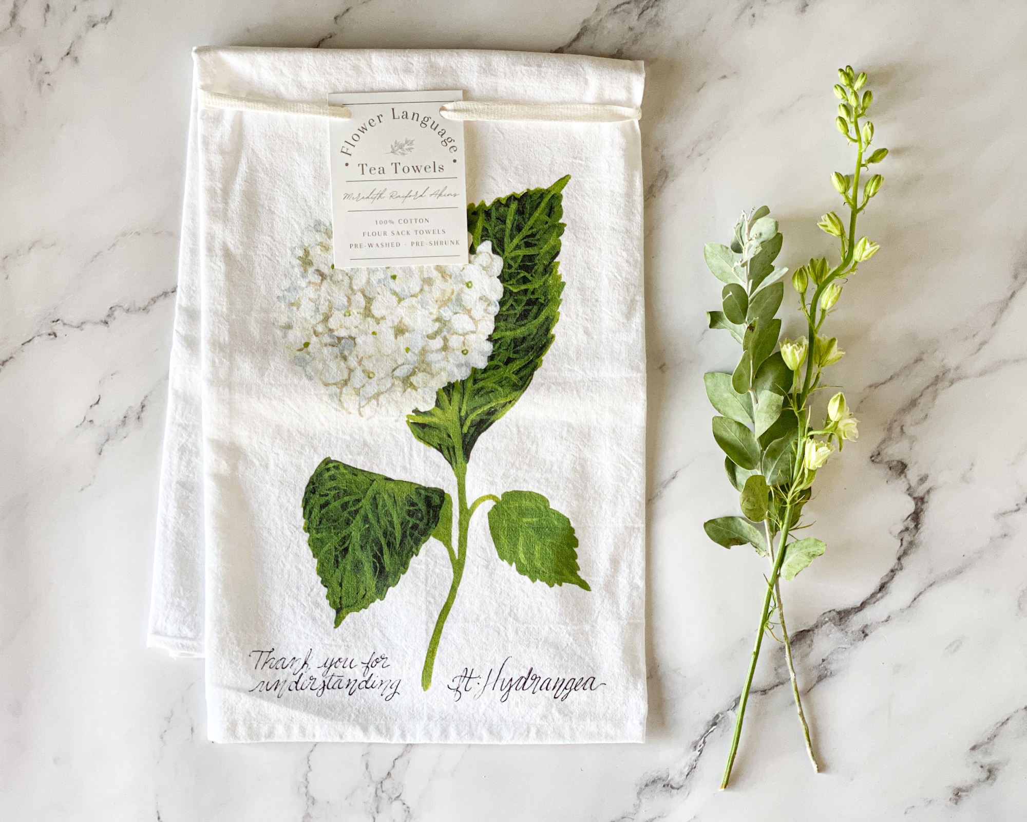 Meredith Raiford Art - Wholesale Tea Towel - Hydrangea Tea Towel1