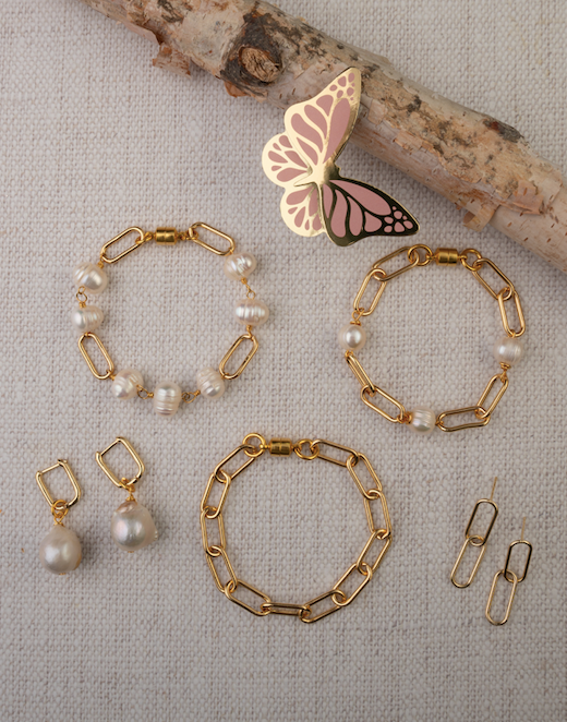 ali & bird jewelry - Vente Bracelets maillon et chaîne - Bracelet à chaîne en trombone doré1