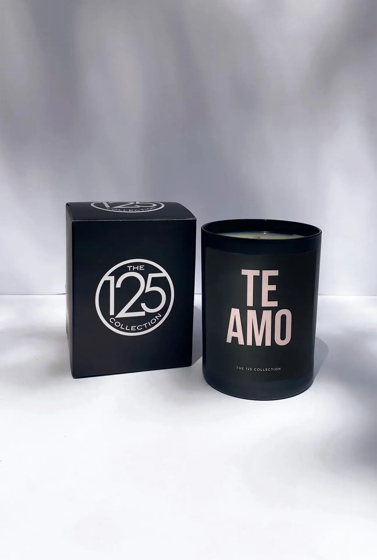 The 125 Collection - Wholesale Jar/Filled Candle - Te Amo Candle: 12 oz Matte Black Glass Soy Candle1