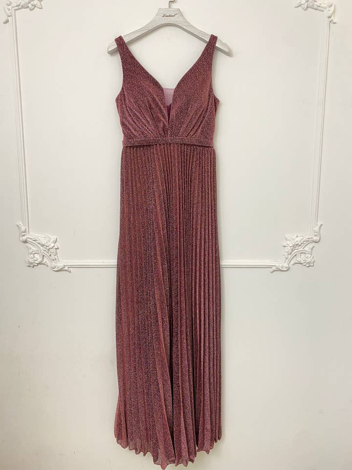 Lautinel - Wholesale Gown - Women's - V-neck pleated evening dress R183214