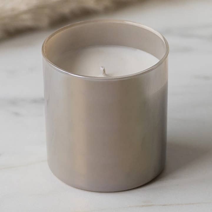 12oz Unlabeled Taupe Tumbler Soy Candle Private Label for wholesale by River Birch Candles