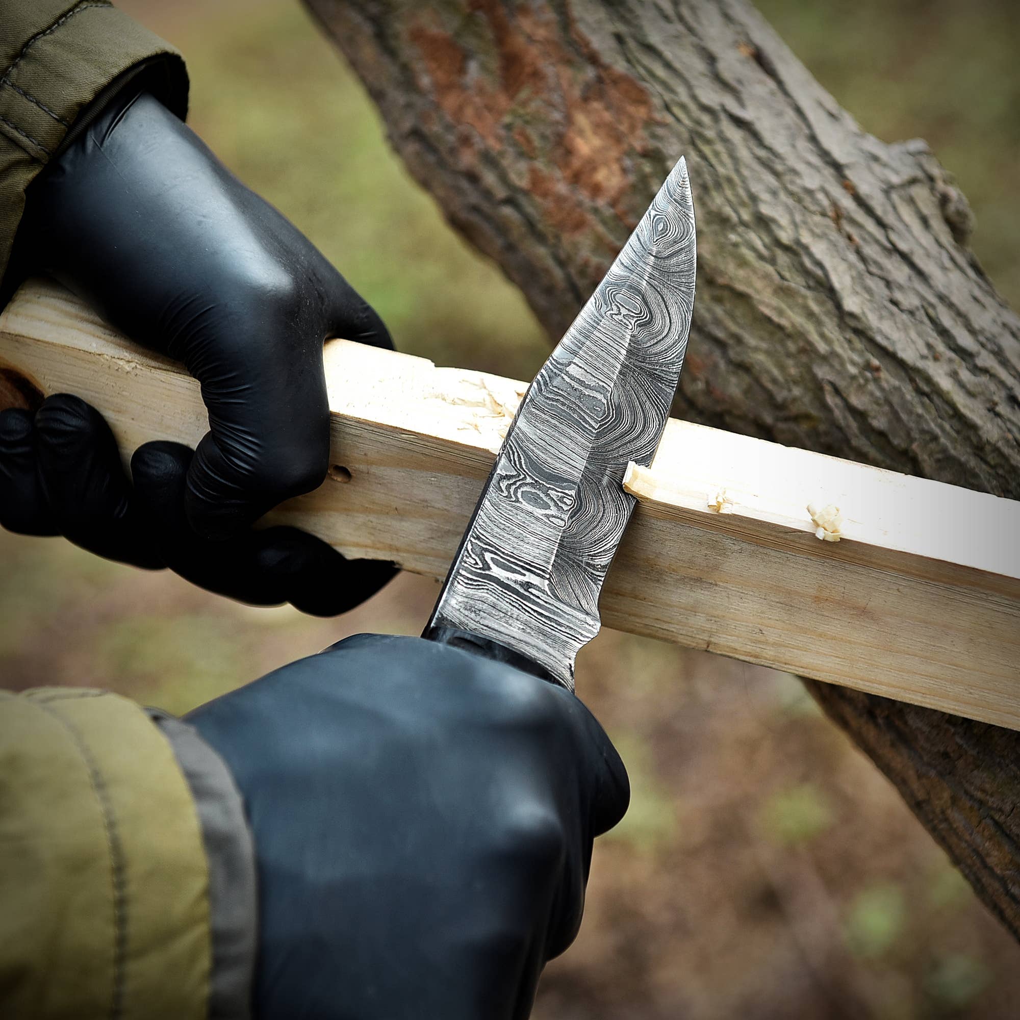 Deer Edge - Wholesale Pocket Knife/Holder - Damascus Steel Skinner Knife with Sheath - handmade5