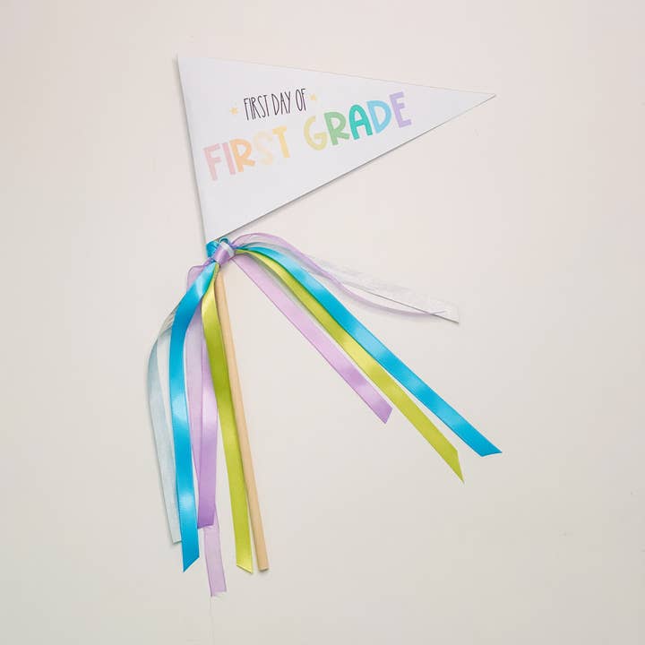 First Day of School Celebration Flag- First Grade for wholesale by Checkered Apron Studio