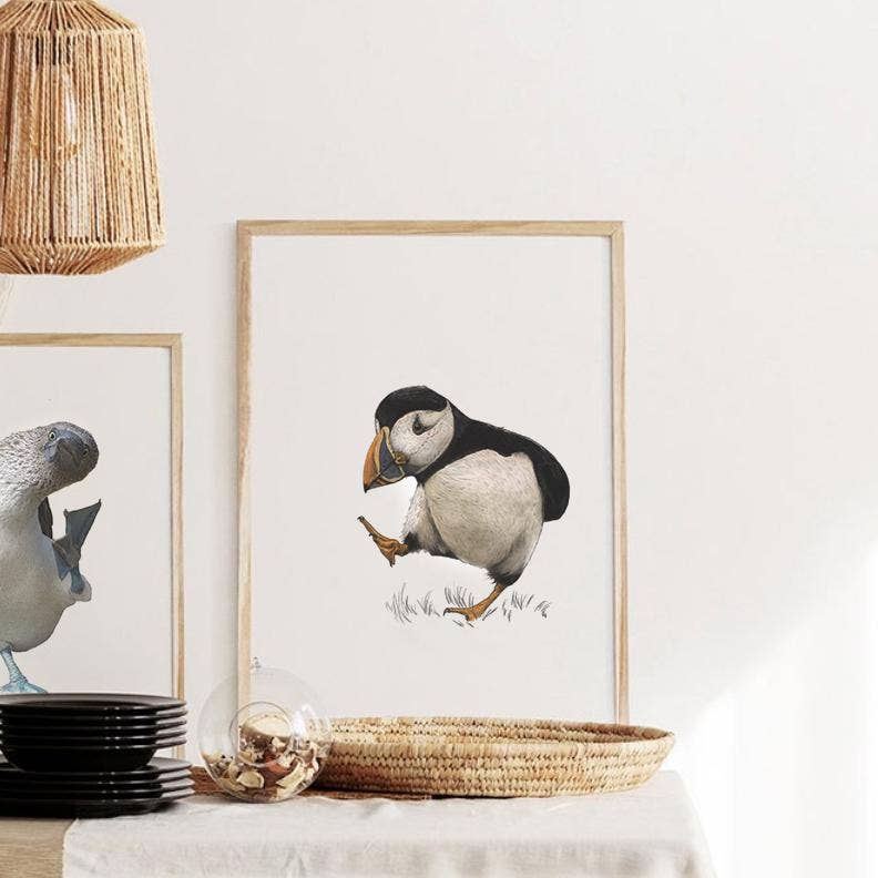 Hidden Planet - Wholesale Art Print - Atlantic puffin - A4 Print (portrait)3
