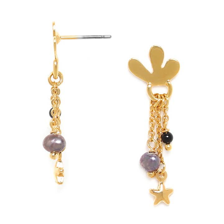 JULIA 3-chain dangle post earrings for wholesale by Franck Herval