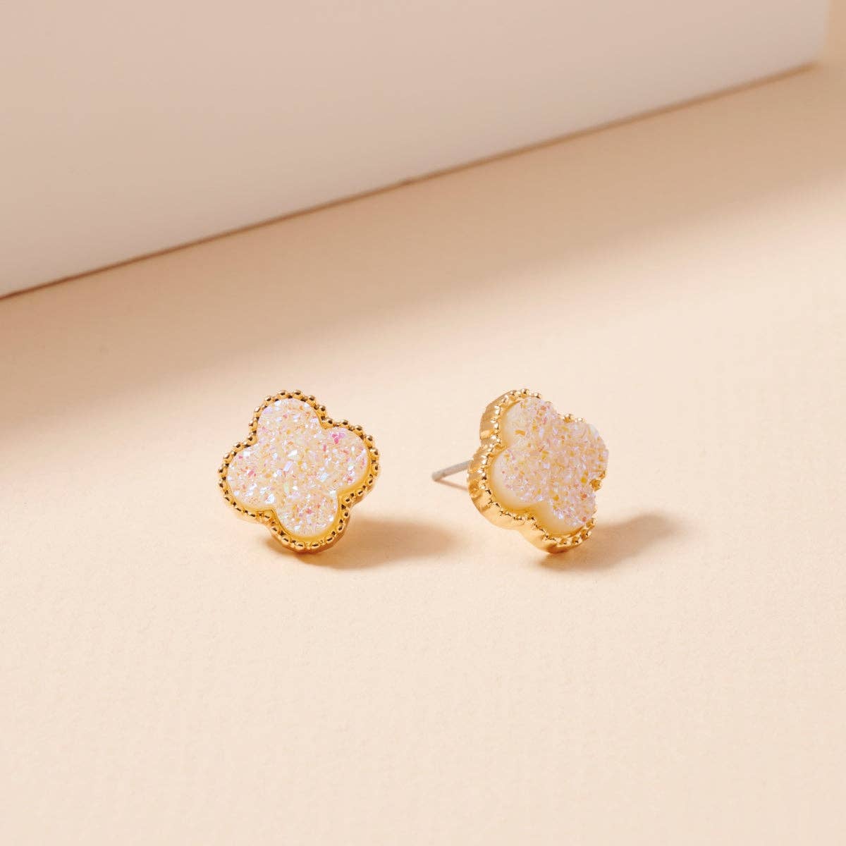 Frem - Wholesale Stud/Post Earrings - Mini Druzy Flower Stud Earrings41