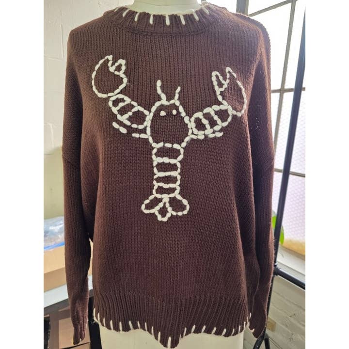 9414-2 MON JOLI HOMARD PULL DÉCONTRACTÉ pour la vente par Coloring You