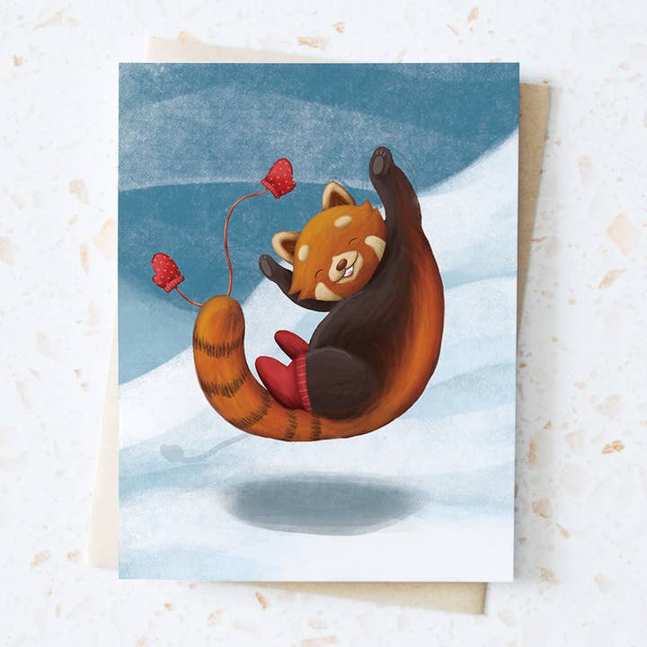 Röd panda och snökort för wholesale av Hop & Flop