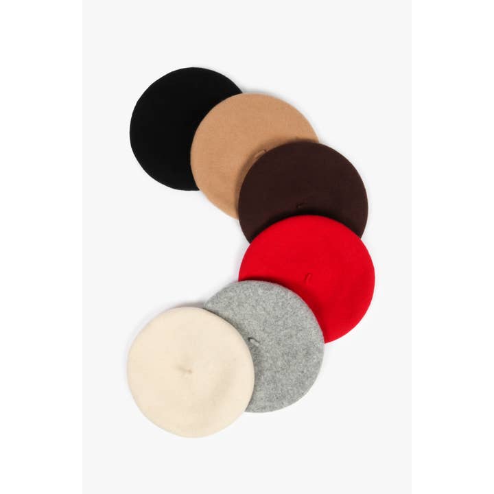 David And Young - Wholesale Beret - Unisex - Solid Wool Beret Fall Winter Hats