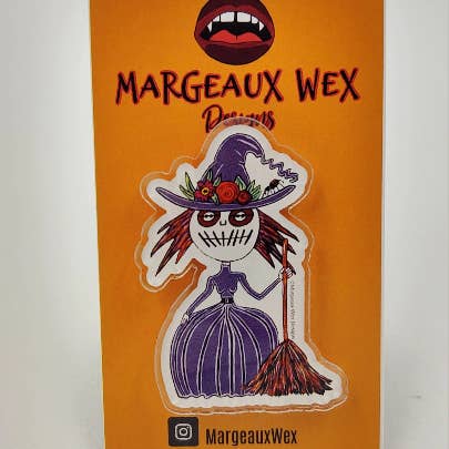 Matilda The Witch Acrylic Pin for wholesale by Margeaux Wex Designs