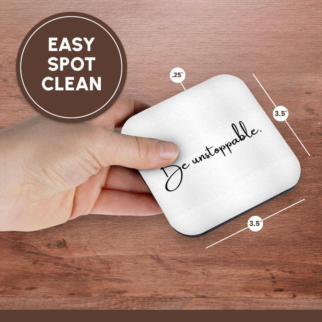 3dRose - Wholesale Coasters - 3dRose, Motivational quote Be Unstoppable Typography, Coaster13