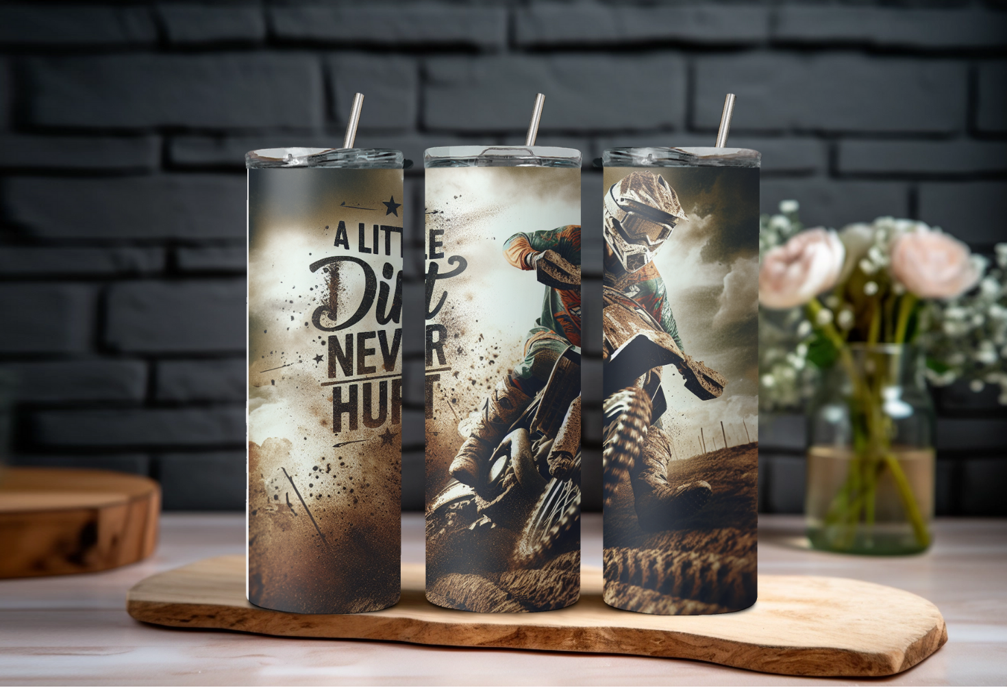 Wicked Flower Creations – wholesale Insulated mug/tumbler – A Little Dirt Never Hurt Tumbler0