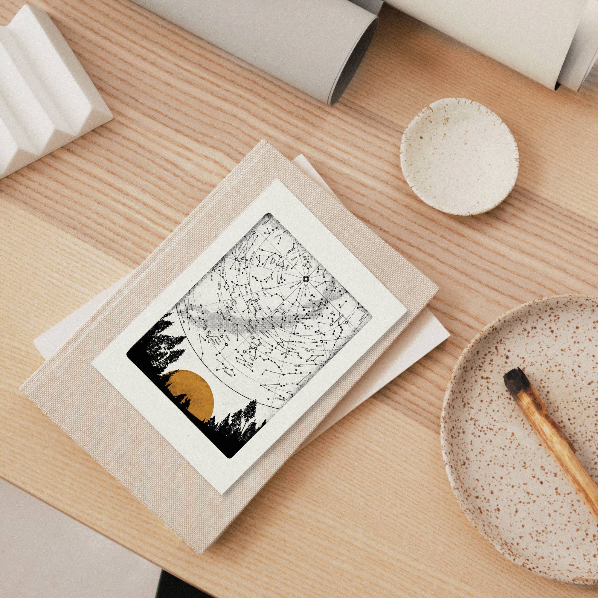 Luke Holcombe Studio - Wholesale Everyday Greeting Card - Northern Stars Individual Card (A6) Forest Night Sky Wonder4