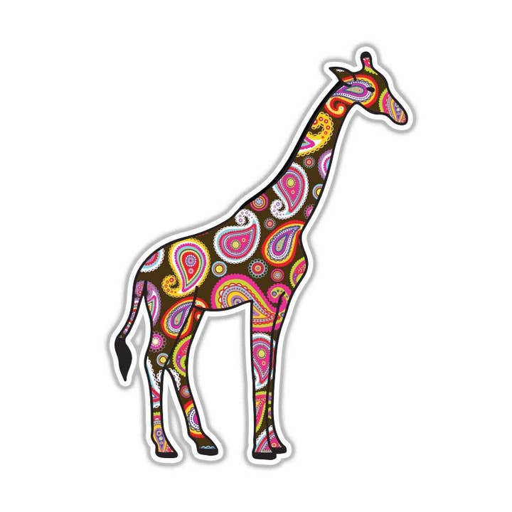 Brown Giraffe Waterproof Car Laptop Sticker for wholesale by MeganJDesigns